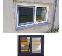 F Mount Chicken Window - Diseño de marco con cerradura fácil de abrir, perfecto para baños, caravanas y hogares, color negro, 45x22in / 114 x 56 cm, incluye tornillos