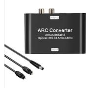 F.QYNing DAC Audio Converter & HDMI Audio Return;HDMI ARC Audio Extractor Converter,ARC/Optical to Optical+R/L+3.5mm+ARC Adapter;Support 192KHz Audio Sampling Rate for TV