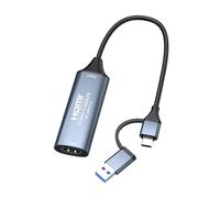F.QYNing USB 3.0 Video Capture Card,HDMI to USB/USB C HDMI Video Capture,4K 1080P Video Audio Game Streaming Recording Compatible with Switch/PS4/PS5/Pro Xbox/TV Stick/DSLR Camera