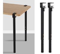 F-Shape Adjustable Table Clamp Legs,Metal Telescopic Table Legs,Metal Iron Dining Desk Legs,Adjust Freely Between 65-95cm,for DIY Coffee Table Console,No Punching (Black)