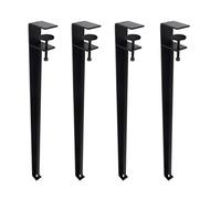 F-Shape Dining Desk Foot,Adjustable Table Clamp Legs,Metal Coffee Table Legs,Iron Bar Legs,Workbench Support Legs,Dining Desk Legs,No Punching,with Floor Protectors (40cm(16in),Black)