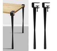 F-Shape Furniture Legs,Metal Clamp Table Legs,Adjustable Iron Dining Desk Legs,for DIY Coffee Table Furniture Console,No Punching Design with Floor Protectors (17.7in,2pcs)