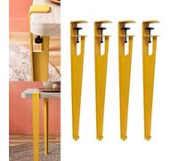 F-Shape Metal Furniture Clamp Legs, Adjustable Dining Desk Foot Coffee Table Legs Iron Workbench Support Legs No Punching Design(Yellow,76cm(30in))
