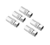 F Type Male to RF Coaxial Adapter 5 - Pack | Zinc Alloy Connector for Satellite TV/DVR/TiVo | No - Solder Screw Connection, Metal - Coated Resilience