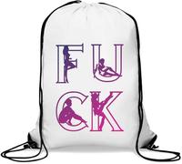 F U C K FCK - Saco de gimnasio con cordón para niñas, color blanco, White, Talla única