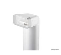 F-UR 150 Codo 90° Con Tubo Redondo, Elemento De Conexión, Blanco, L 900 mm