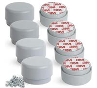 F!XBL Patas ajustables autoadhesivas para muebles, diámetro de 55 mm, altura de 23-35 mm, juego de 8 patas redondas grises