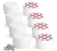 F!XBL Patas ajustables autoadhesivas para muebles, diámetro de 55 mm, altura de 23-35 mm, juego de 8 patas redondas blancas