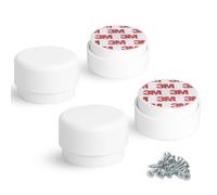 F!XBL Patas ajustables autoadhesivas para muebles, diámetro de 55 mm, altura de 23 a 35 mm, juego de 4 patas redondas blancas