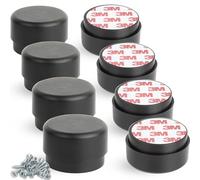 F!XBL Patas ajustables autoadhesivas para muebles, diámetro de 55 mm, altura de 23 a 35 mm, juego de 8 patas redondas negras