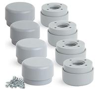 F!XBL Patas ajustables para muebles, 55 mm de diámetro, elevador de muebles, 23-35 mm de alto, juego de 8 patas de muebles, redondas, color gris