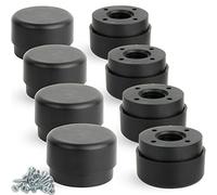 F!XBL Patas Ajustables Regulables para Muebles de 55 mm de diámetro, Elevador de Muebles, 23-35 mm de Alto, Juego de 8 Patas Redondas, Color Negro