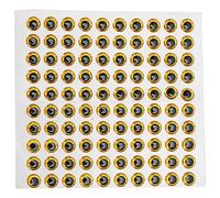 F&Y 100pcs 9 mm 3D Señor de Pesca Eyes Pegatinas realistas para la fabricación de cebos de Bricolaje y los señuelos de Pesca (Oro)