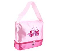 F&Y Bolso de Danza de Ballet con Lentejuelas y Estampado de Zapatillas, Gran Capacidad, Cremallera y Correa Ajustable