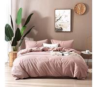 F.Y.Dreams Funda de edredón de 100% algodón Lavado para Manta con Peso, 48 x 72 Pulgadas, con 8 Lazos, Cremallera en el Lado Largo, Color Rosa Polvo/no Incluye Funda de edredón