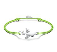 F.ZENI Pulsera De Mujer áNgel De La Guarda 925 Pulseras De Plata Esterlina Amuletos De La Suerte Para Mujeres NiñAs 24 Cm Trabajo Hecho A Mano Ajustable Trenzado