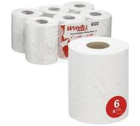 Paños de celulosa para alimentación e higiene WypAll L10 6222-1 paño de 1 capa de limpieza en seco - 6 rollos blancos de dispensación central x 430 paños de celulosa (2580 en total)