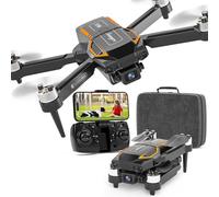 F198 Drone con Cámara 720P HD, Lente Ajustable 90°, Drone FPV Plegable para Adultos Principiantes, WiFi APP, 3D Flip, Auto Hold, Posicionamiento Óptico Stream, Vuelo Waypoint, Maletín de Transporte