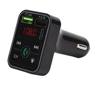 F2 Transmisor FM Bluetooth 5.0 para Coche, Adaptador de Radio FM Bluetooth Inalámbrico Reproductor de Música, Reproductor de Coche Multifuncional Compatible con Teléfonos Móviles, Paneles Planos, Auri