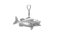 F20 Largemouth Bass Fish - Emblema de peltre inglés para teléfono móvil, cable de 4 cm, paquete de regalo