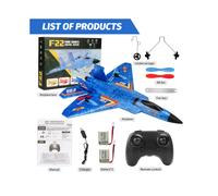 (F22 AZUL 2 Batería) Avión RC F22 Raptor Helicóptero Avión de control remoto Avión 2.4G Avión de control