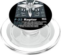 F22 Raptor Fighter Jet Blueprint Dibujo técnico y especificaciones PopSockets PopGrip para MagSafe