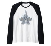 F22 Raptor Stealth Fighter Jet Avión Diseño Regalo Camiseta Manga Raglan