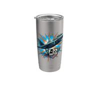 F22 Raptor Stealth Fighter Jet Avión Diseño Regalo Vaso térmico de acero inoxidable de doble pared