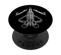 F22 Raptor US Flag Fighter Airplane Jet Plane Aircraft PopSockets PopGrip Adhesivo