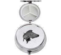 F24 Zander Walleye acabado negro hecho de fino peltre inglés en un contenedor de 3 secciones con espejo