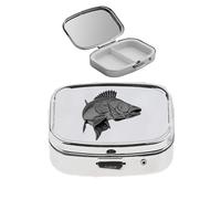 F24 Zander Walleye acabado negro hecho de fino peltre inglés en un pastillero con espejo para 2 días