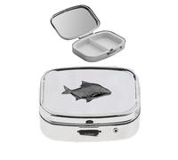 F31 Bream Fish - Pastillero con acabado negro de peltre inglés fino en un pastillero con espejo para 2 días