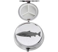 F32 Atlantic Salmon Fish - Pastillero (peltre inglés fino, 3 secciones), acabado negro