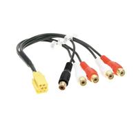 F46 Bolwins Line Out - Cable adaptador para radio de coche, 20 cm, mini ISO de 6 pines a 5 RCA Subwoofer para Audi, VW, Skoda, Seat, Ford, Amplificador de radio