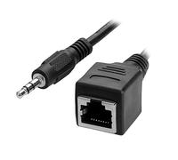 F59 - Adaptador de audio de 3,5 mm TRS a RJ45 hembra - Cable Ethernet pasivo para transmisión de audio, 30 cm