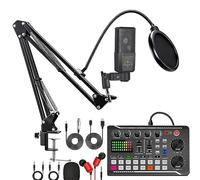 F998 Live Sound Card Audio Mixer with DJ Mixer Effects & Voice Changer
