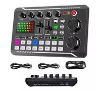 F998 Live Sound Card Audio Mixer with DJ Mixer Effects & Voice Changer
