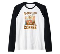 FA-Brew-Lous Corgi Juego de Palabras de café Barista Amante de los Perros Camiseta Manga Raglan