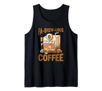 FA-Brew-Lous Corgi Juego de Palabras de café Barista Amante de los Perros Camiseta sin Mangas