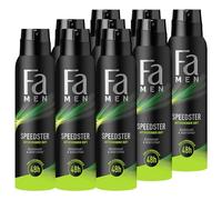 FA Desodorante en spray para hombre Speedster con taurina (9 x 150 ml) activa tu cuerpo, mente y sentidos con el refrescante aroma de cítricos y hierba de limón