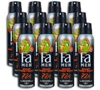 Fa Desodorante Men Sport Energy Boost (12 x 150 ml), antitranspirante con hasta 72 horas de protección contra el sudor y el olor corporal, desodorante con el aroma activador de jengibre y limón