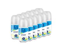 Fa Desodorante Roll-on Sport (12 x 50 ml), antitranspirante con hasta 48 horas de protección contra el sudor y el olor corporal, desodorante con el aroma fresco y vigorizante de cítricos verdes