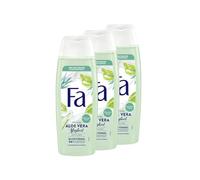FA Gel de ducha de aloe vera yogurt (3 x 250 ml), crema de ducha con fórmula suave y agradable aroma a aloe vera, vegano, 94% ingredientes de origen natural