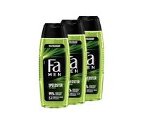 FA Gel de ducha Men Speedster con taurina (3 x 250 ml) 2 en 1 fórmula para cuerpo y cabello, activa tu cuerpo, mente y sentidos con el refrescante aroma de cítricos y limoncillo