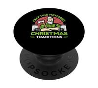 FA La La La Flossing Todo El Día Dentista Dental Navidad PopSockets PopGrip Adhesivo