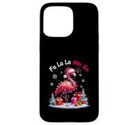 FA La Lala Mingo Flamingo Rosa Navidad Tropical Cheer Carcasa para iPhone 15 Pro MAX
