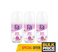 Fa Rosa Passion Mujer Aroma Desodorante Roll-On Sudor Olor Protección 3-pack