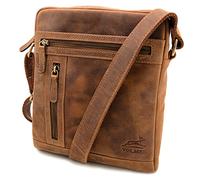 Fa.Volmer ® Bandolera pequeña de piel para hombre y mujer | Bolso bandolera en piel de búfalo/napa | marrón o negro (marrón)