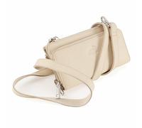 Fa.Volmer Cartera de piel auténtica para mujer, con bolsillo para teléfono móvil y protección RFID, correa de hombro desmontable, modelo Verona, beige, large