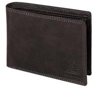 Fa.Volmer Cartera de piel para hombre con protección RFID, doble costura extraestable, 6 compartimentos para tarjetas de crédito, formato horizontal, Gris Basalto, billetera delgada, Clásico